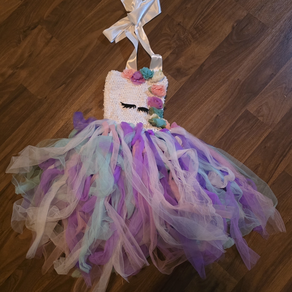 Unicorn Tutu Dress Size 3t Up To Small 6 Birthday Or Play
